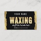 Moderne Gold Waxing Aftercare Card Visitekaartje (Voorkant)