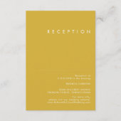 Moderne Gold Wedding Reception Card Informatiekaartje (Voorkant)