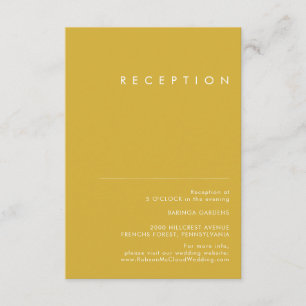 Moderne Gold Wedding Reception Card Informatiekaartje