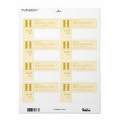 Moderne Gold & White Bold Block Return-adres Etiket (Full Sheet)