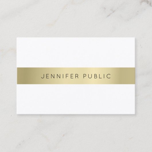 Moderne Gold White Creative-geavanceerde Sjabloon Visitekaartje (Voorkant)