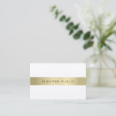 Moderne Gold White Creative-geavanceerde Sjabloon Visitekaartje (Staand voorkant)