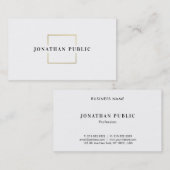 Moderne Gold White Creative Minimalist Sjabloon Visitekaartje (Voorkant / Achterkant)