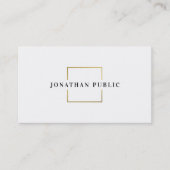 Moderne Gold White Creative Minimalist Sjabloon Visitekaartje (Voorkant)