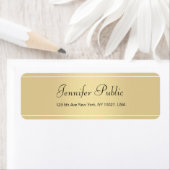 Moderne Gold White Hand Script Simple Sjabloon Chi Etiket (Insitu)