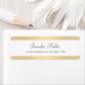 Moderne Gold White Handgeschreven script Elegant C Etiket (Insitu)