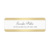 Moderne Gold White Handgeschreven script Elegant C Etiket (Voorkant)