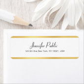 Moderne Gold White Handwrite script Eenvoudige afb Etiket (Insitu)