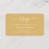 Moderne Gold & White Simple Script RSVP Informatiekaartje (Voorkant)