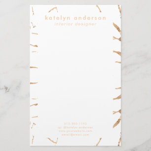 Moderne Gold White Stylist Professional Briefpapier