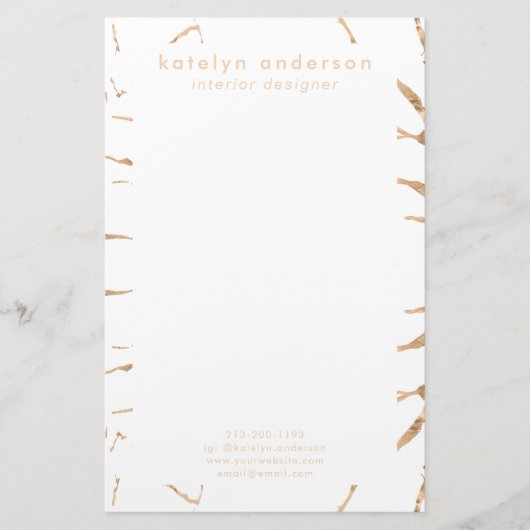 Moderne Gold White Stylist Professional Briefpapier (Voorkant)