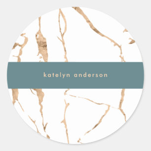 Moderne Gold White Stylist Professional Ronde Sticker