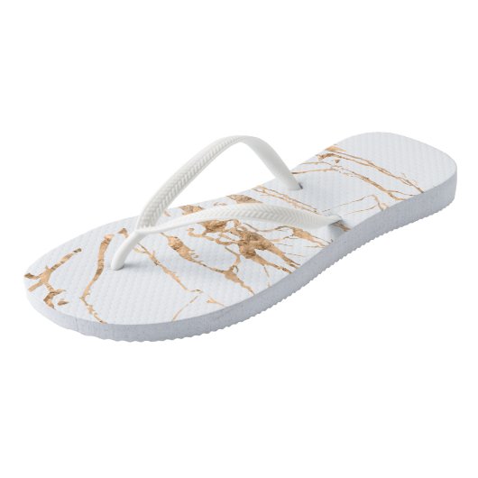 Moderne Gold White Stylist Professional Teenslippers (Schuin)