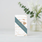 Moderne Gold White Stylist Professional Visitekaartje (Staand voorkant)