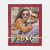 Moderne Gold XOXO Valentijnsdag Foto Fleece Deken (Voorkant)