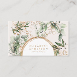 Moderne Golden Circles Eucalyptus Corporate Visitekaartje