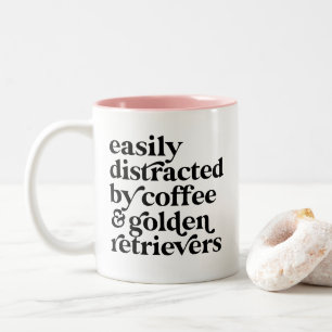 Moderne Golden Retriever Lover gepersonaliseerd Tweekleurige Koffiemok