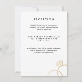 Moderne Golden Rings Trouwreceptie Kaart