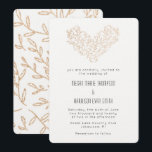 Moderne Golden Wreath Heart Wedding Uitnodiging<br><div class="desc">Deze prachtige moderne gouden hart (faux gouden textuur) geweven uit delicate takken bruiloft uitnodiging zal perfect zijn om uit te sturen naar uw gasten. Personaliseer het en voeg andere bijpassende briefpapier van de Golden Love Grows https://www.zazzle.com/collections/golden_love_grows-119293278792548070</div>