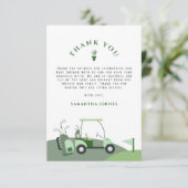 Moderne Golf Baby shower dank je kaart (Staand voorkant)