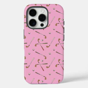 Moderne Golf Golfer Club bal patroon roze iPhone 16 Pro Hoesje
