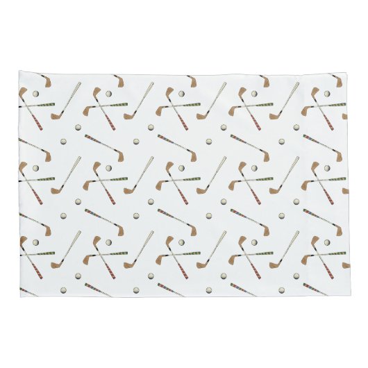 Moderne Golf Golfer Club Ball Pattern Wit Kussensloop (Achterkant-Rechts)