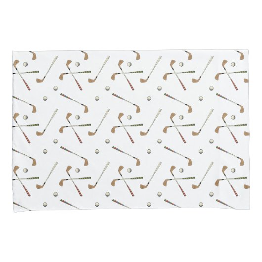 Moderne Golf Golfer Club Ball Pattern Wit Kussensloop (Voorkant-Rechts)