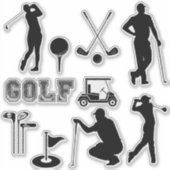 Moderne golf in zwarte kleur sticker (Voorkant)