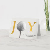 Moderne Golf Joy & Peace Gevouwen Kerstmis Feestdagen Kaart (Voorkant)