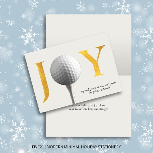 Moderne Golf Joy & Peace Gevouwen Kerstmis Feestdagen Kaart