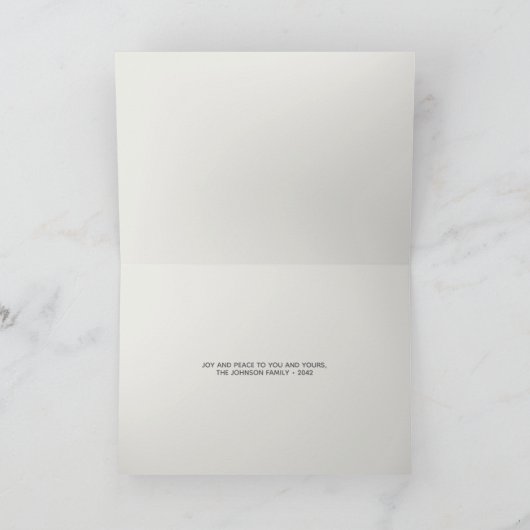 Moderne Golf Joy & Peace Green Gevouwen Kerstmis Feestdagen Kaart (Binnen)