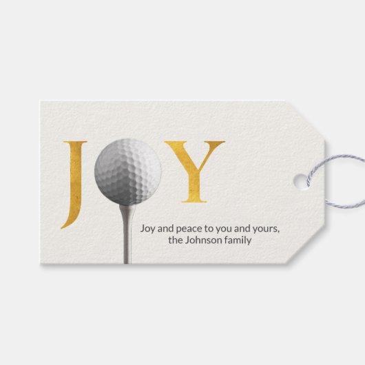 Moderne Golf Joy & Peace Kerstmis Cadeaulabel (Voorkant (Horizontaal))