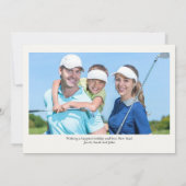 Moderne Golf Joy & Peace Navy Blauwe Kerstfoto Feestdagenkaart (Achterkant)