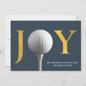 Moderne Golf Joy & Peace Navy Blue Christmas Feestdagenkaart (Voorkant)