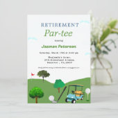 Moderne golf liefhebber pensioenfeest  kaart (Staand voorkant)