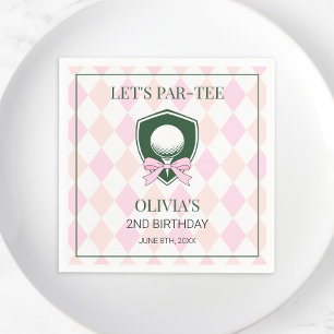 Moderne Golf Roze Meisjes Sport 2e Verjaardag Par- Servet
