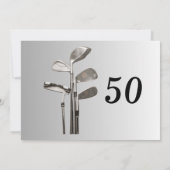 Moderne Golf Sport Golf Clubs 50e verjaardag Kaart (Achterkant)