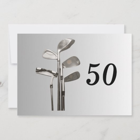 Moderne Golf Sport Golf Clubs 50e verjaardag Kaart (Achterkant)