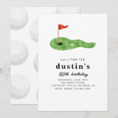 Moderne golf verjaardagsfeest uitnodiging (Voorkant / Achterkant)