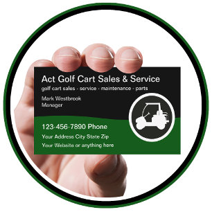 Moderne Golf Winkelwagen Dealer Visitekaartje