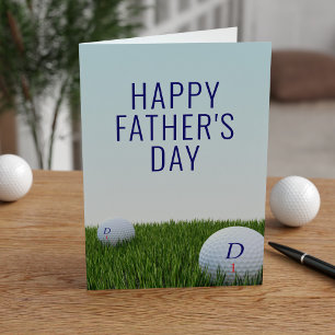 Moderne Golfbal Golfer Vader Vaderdag Kaart