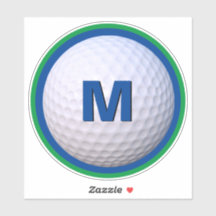 Moderne golfbal Personaliseer Monogram Letter
