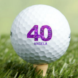 Moderne golfballen voor 40ste verjaardag 40 paarse