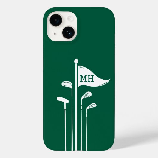 Moderne golfclubs Creëer uw eigen Initialen Case-Mate iPhone Case (Achterkant)