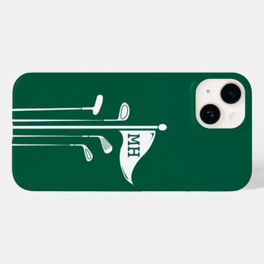 Moderne golfclubs Creëer uw eigen Initialen Case-Mate iPhone Case (Achterkant (horizontaal))