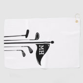 Moderne golfclubs Creëer uw eigen Initialen Golfhanddoek (Horizontaal)