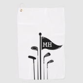 Moderne golfclubs Creëer uw eigen Initialen Golfhanddoek (Voorkant)