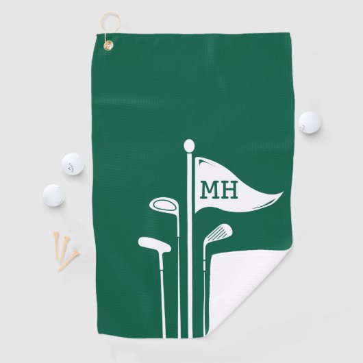 Moderne golfclubs Creëer uw eigen Initialen Golfhanddoek (Insitu)