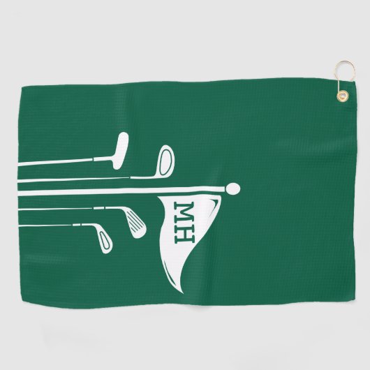 Moderne golfclubs Creëer uw eigen Initialen Golfhanddoek (Horizontaal)