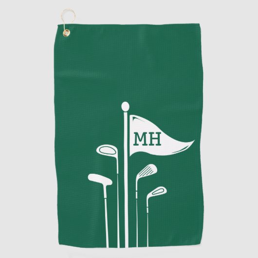 Moderne golfclubs Creëer uw eigen Initialen Golfhanddoek (Voorkant)